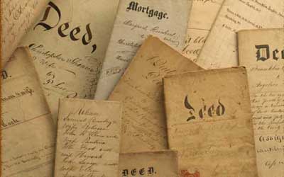 Old documents on parchment paper