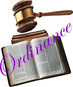 book with gavel and the word ordinance stamped across